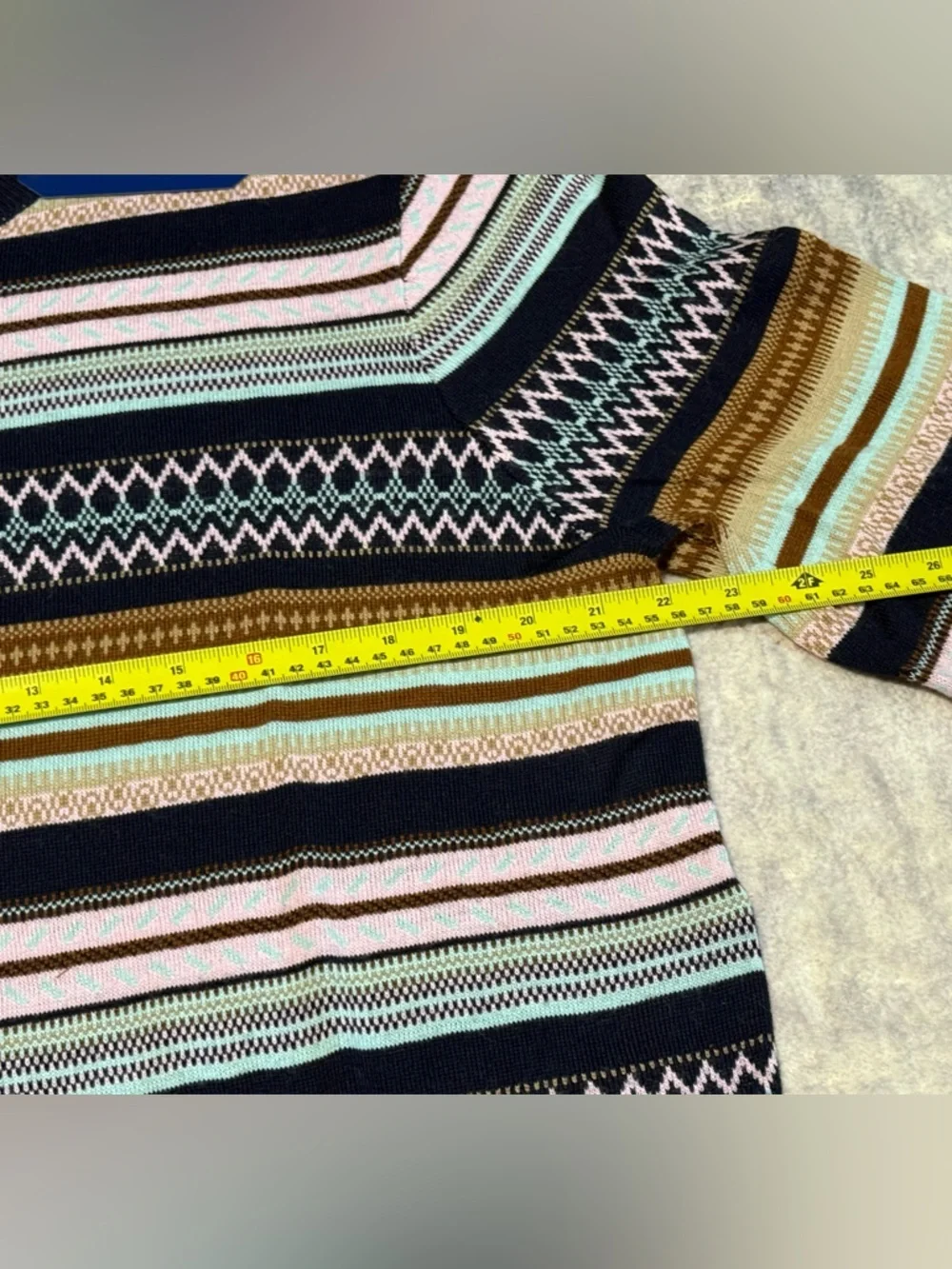 Club Room Men’s Multi-Striped Crewneck Sweater - Black & Pastel Stripes Size L